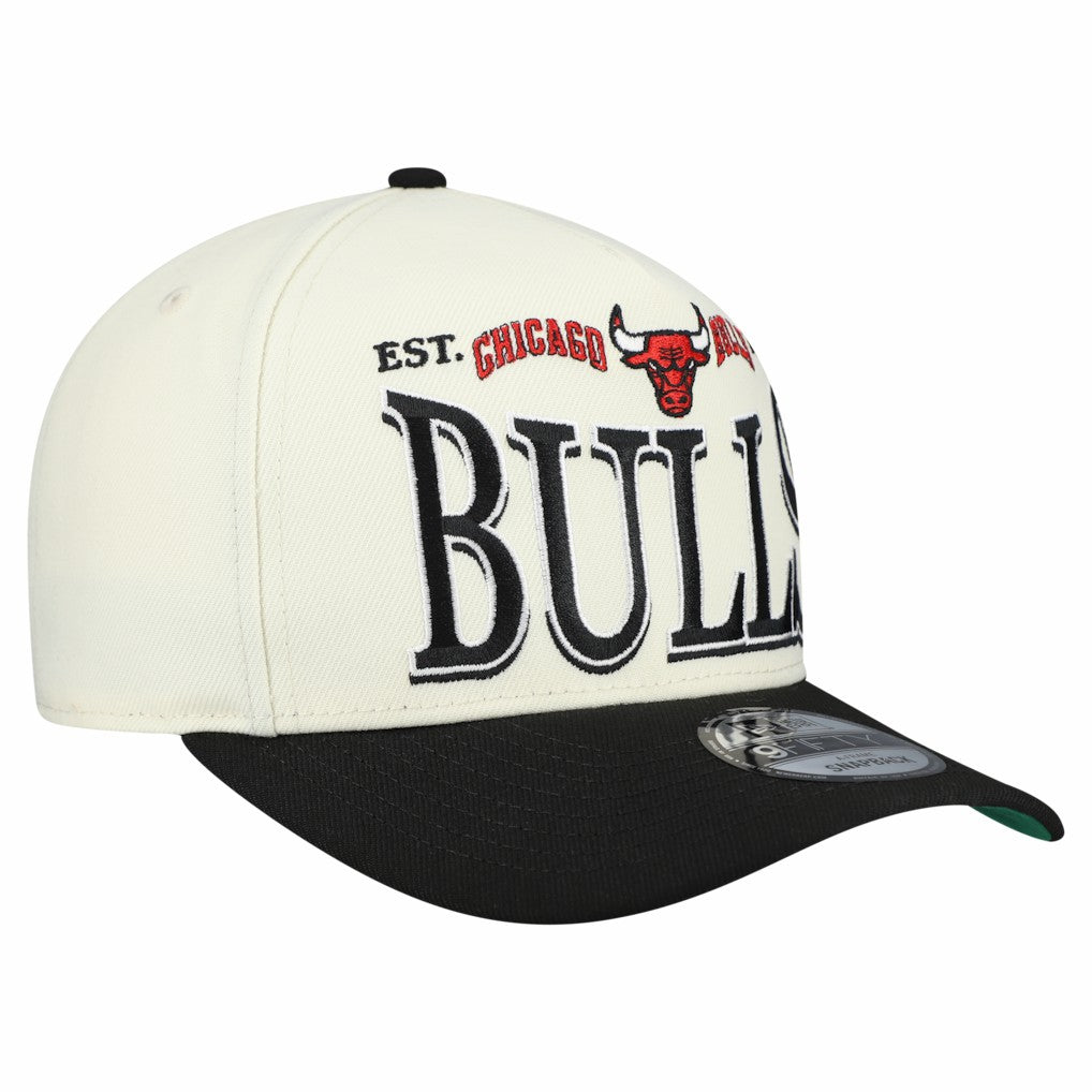Chicago Bulls Stretched 2-Tone A-Frame 9FIFTY Adjustable Hat Cream/Black
