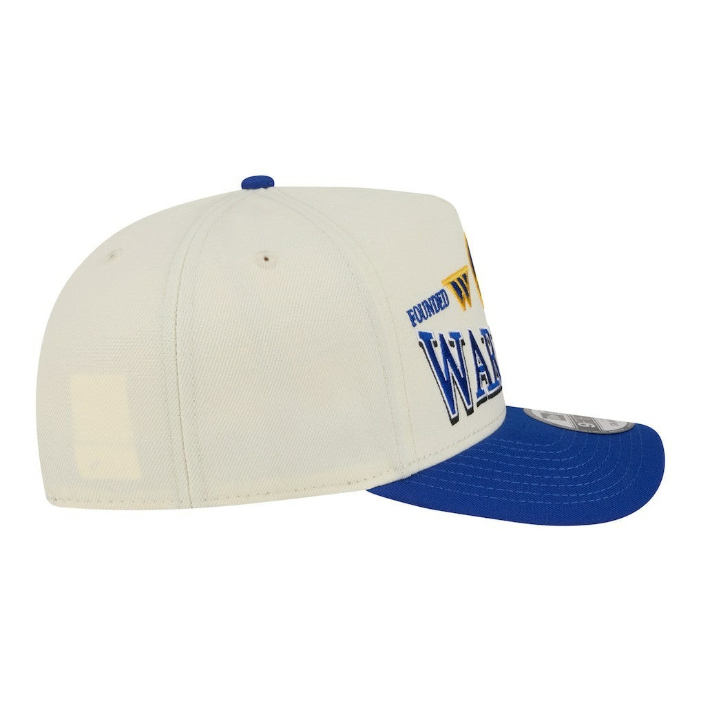 Golden State Warriors Stretched 2-Tone A-Frame 9FIFTY Adjustable Hat Cream/Royal