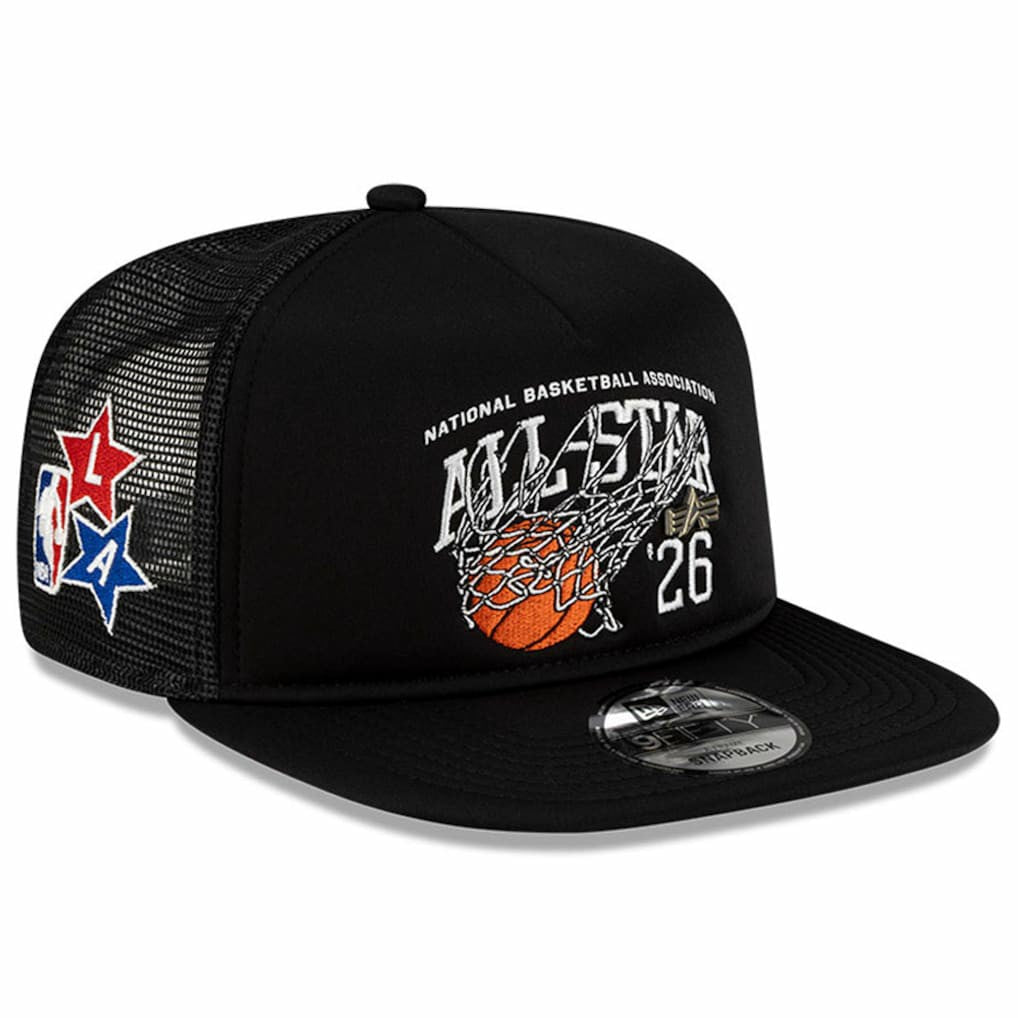 2026 NBA All-Star Game x Alpha Industries 9FIFTY Snapback Trucker Hat Black