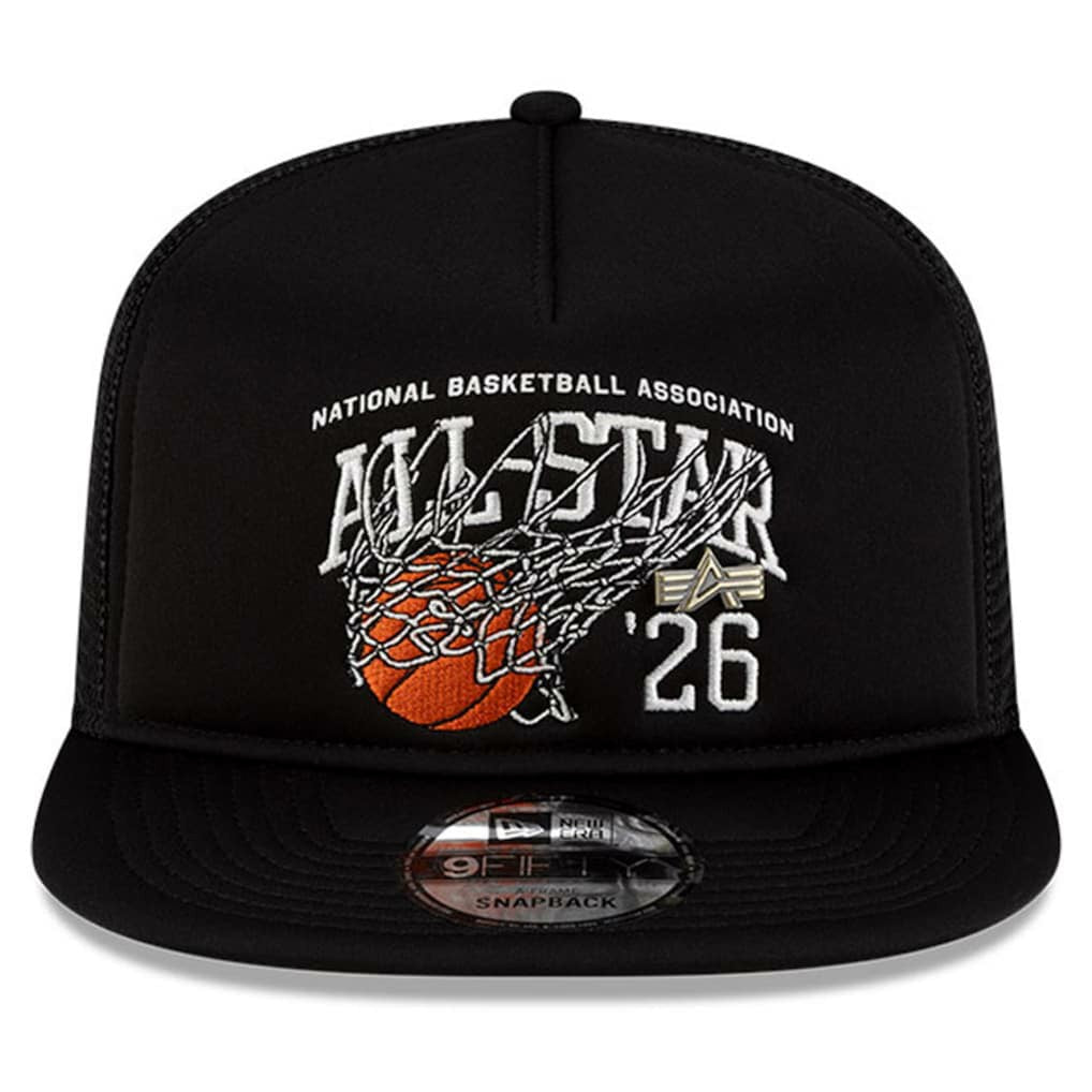 2026 NBA All-Star Game x Alpha Industries 9FIFTY Snapback Trucker Hat Black