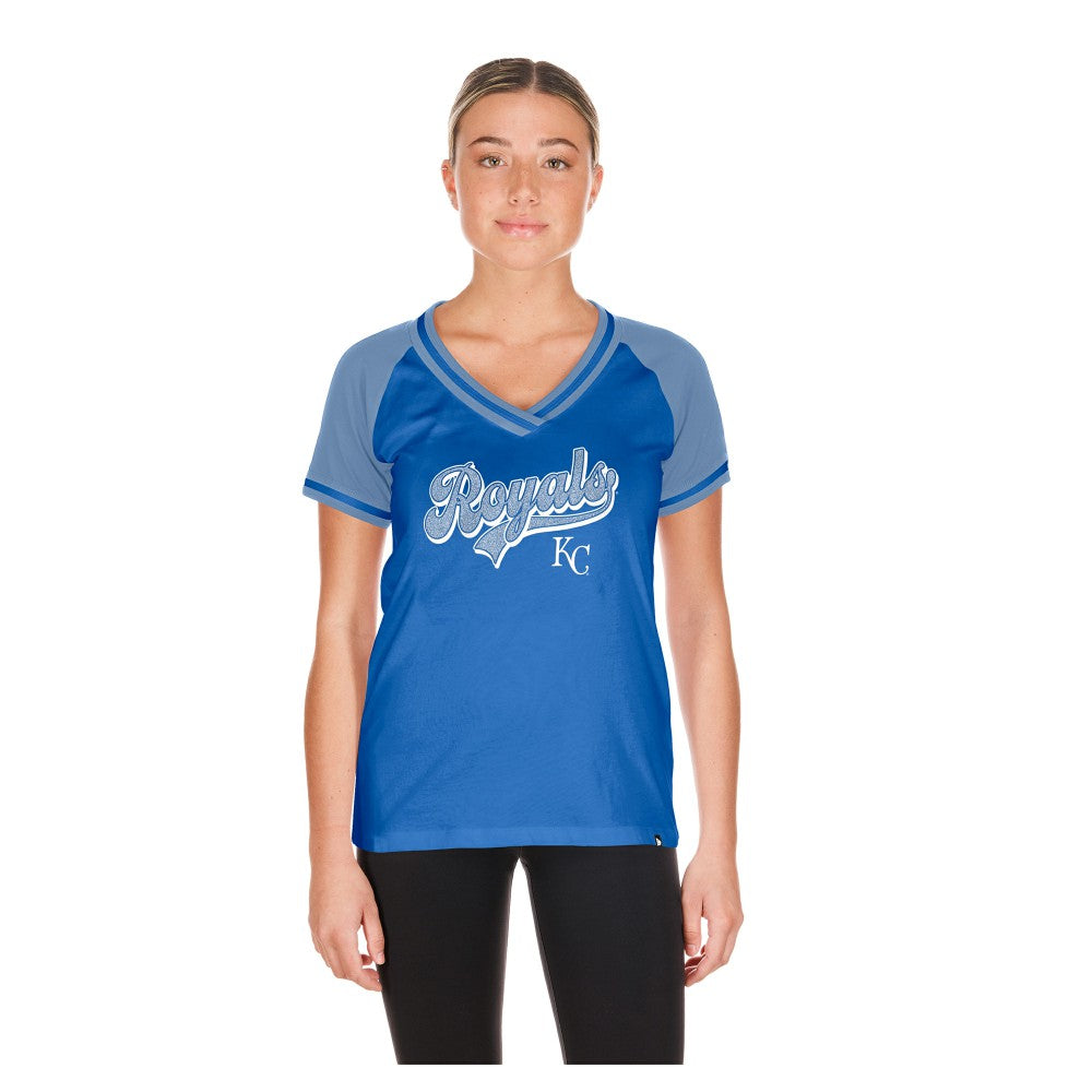 Kansas City Royals New Era Women's Gameday V-Neck T-Shirt - Royal T-shirts