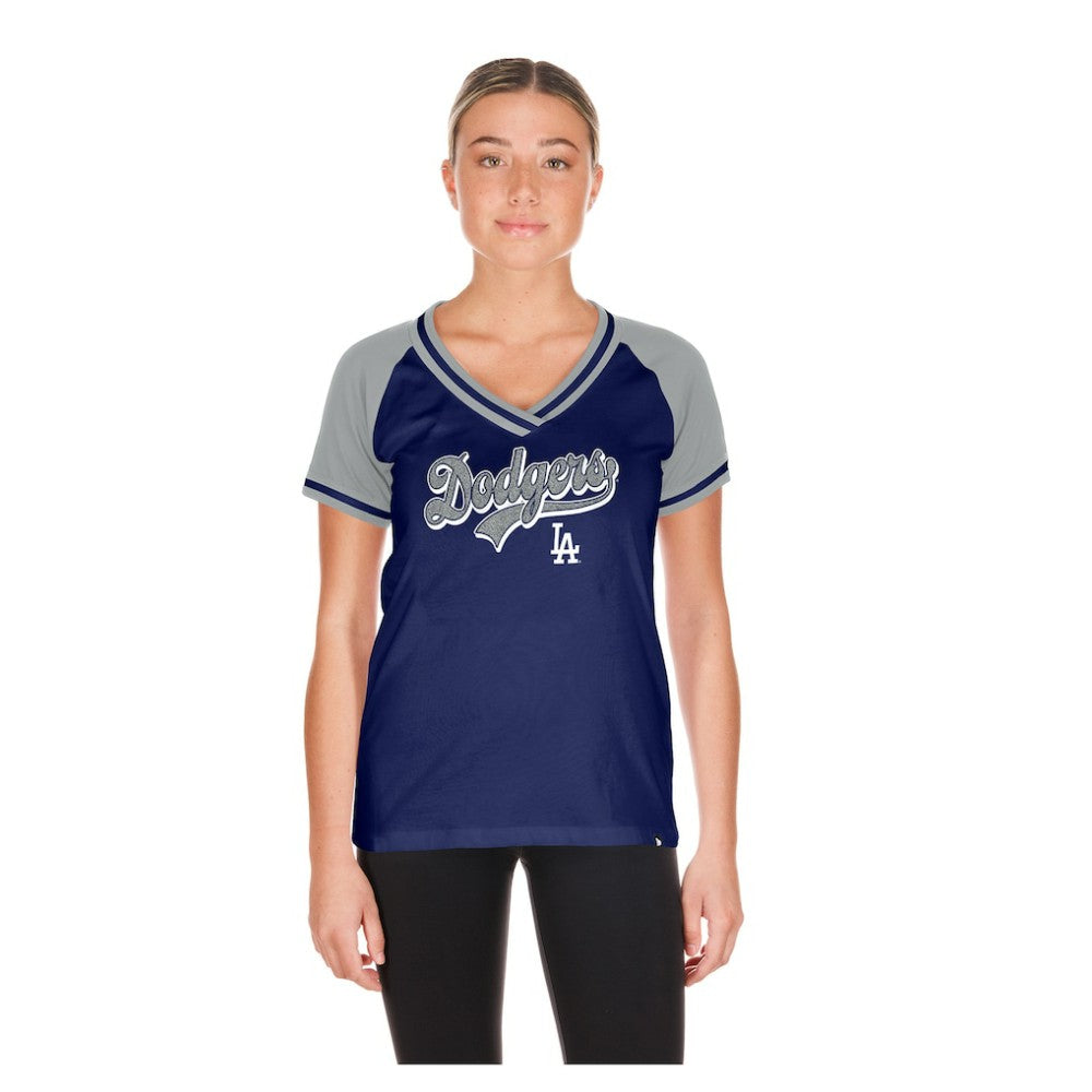 Los Angeles Dodgers New Era Women's Gameday V-Neck T-Shirt - Royal T-shirts