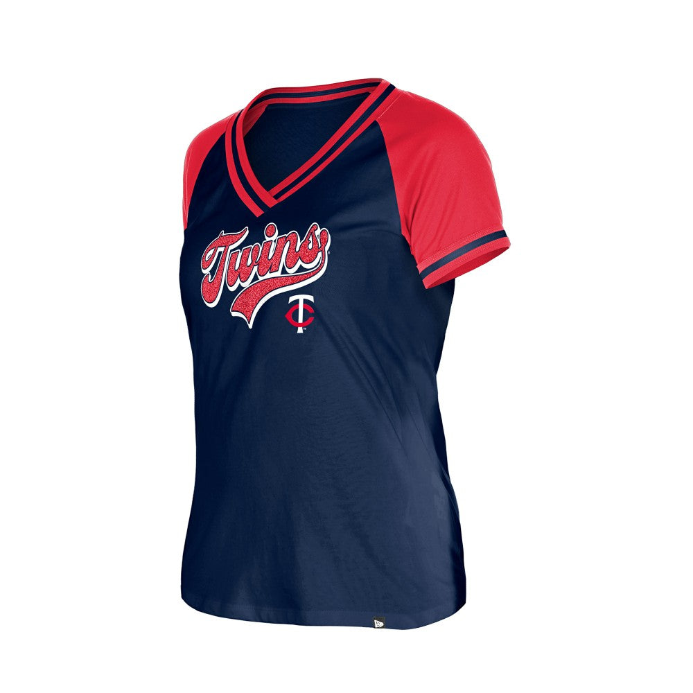 Minnesota Twins New Era Women's Gameday V-Neck T-Shirt - Navy T-shirts