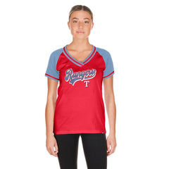Texas Rangers New Era Women's Gameday V-Neck T-Shirt - Red T-shirts