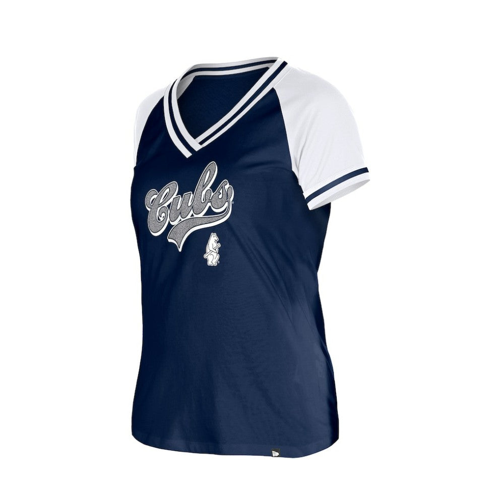 Chicago Cubs New Era Women's Gameday V-Neck T-Shirt - Navy T-shirts