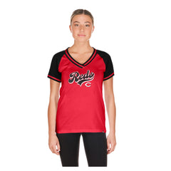 Cincinnati Reds New Era Women's Gameday V-Neck T-Shirt - Red T-shirts