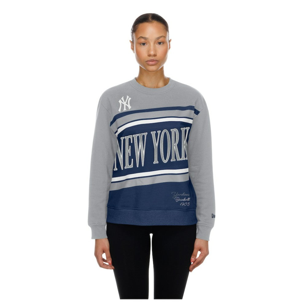 New York Yankees New Era Women's Gameday Fleece Sweatshirt - Navy/Gray Sweatshirts
