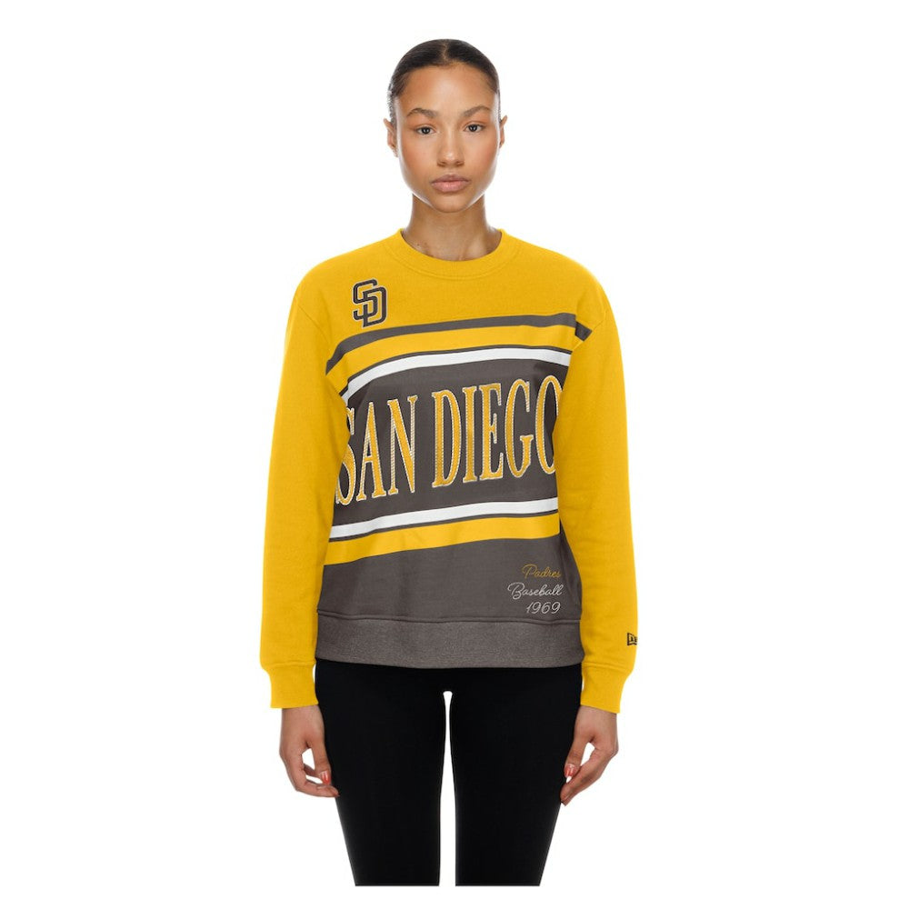 San Diego Padres New Era Women's Gameday Fleece Sweatshirt - Brown/Gold Sweatshirts