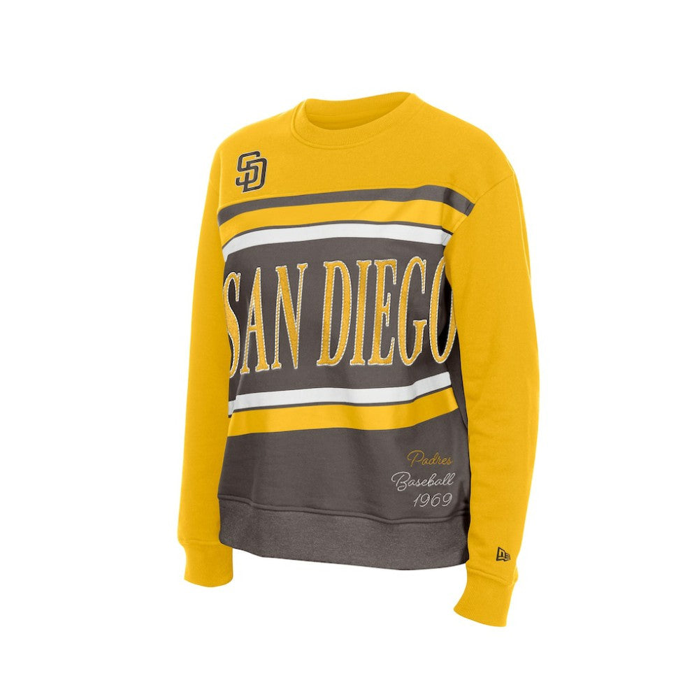 San Diego Padres New Era Women's Gameday Fleece Sweatshirt - Brown/Gold Sweatshirts