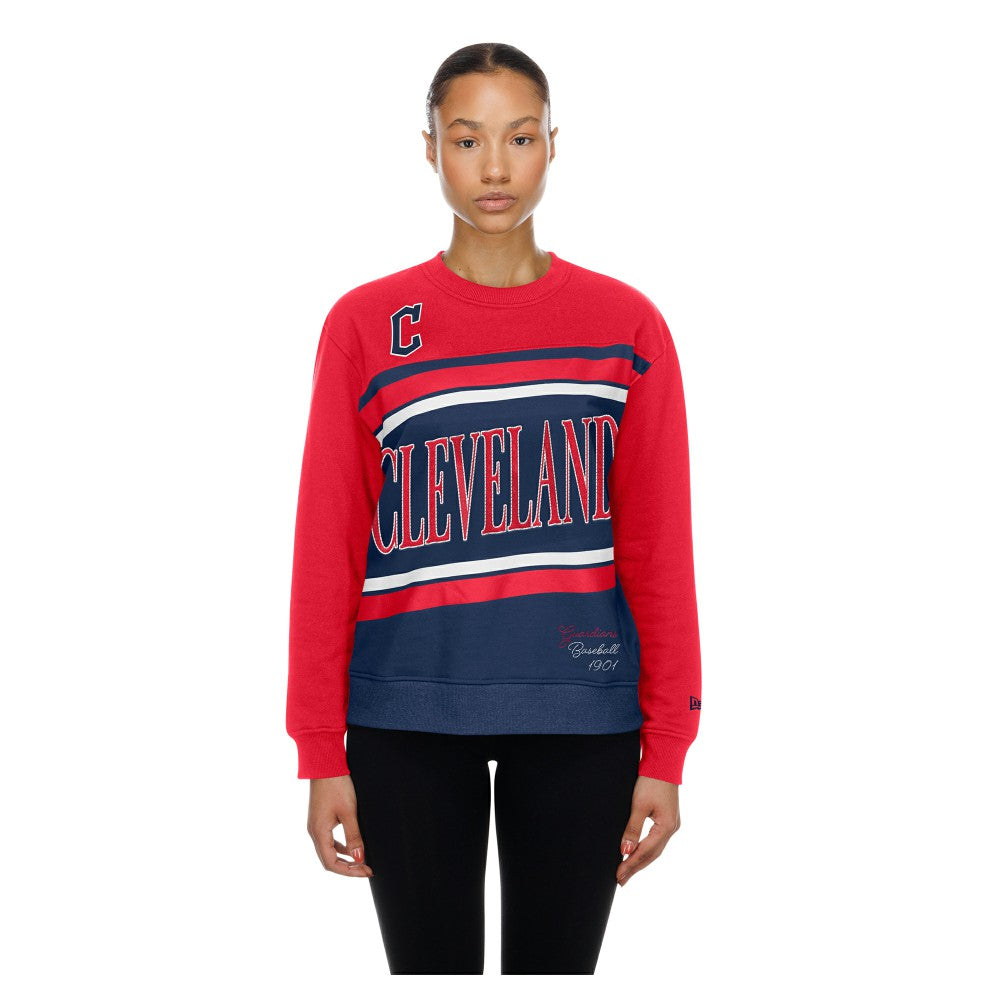 Cleveland Guardians New Era Women's Gameday Fleece Sweatshirt - Navy/Red Sweatshirts