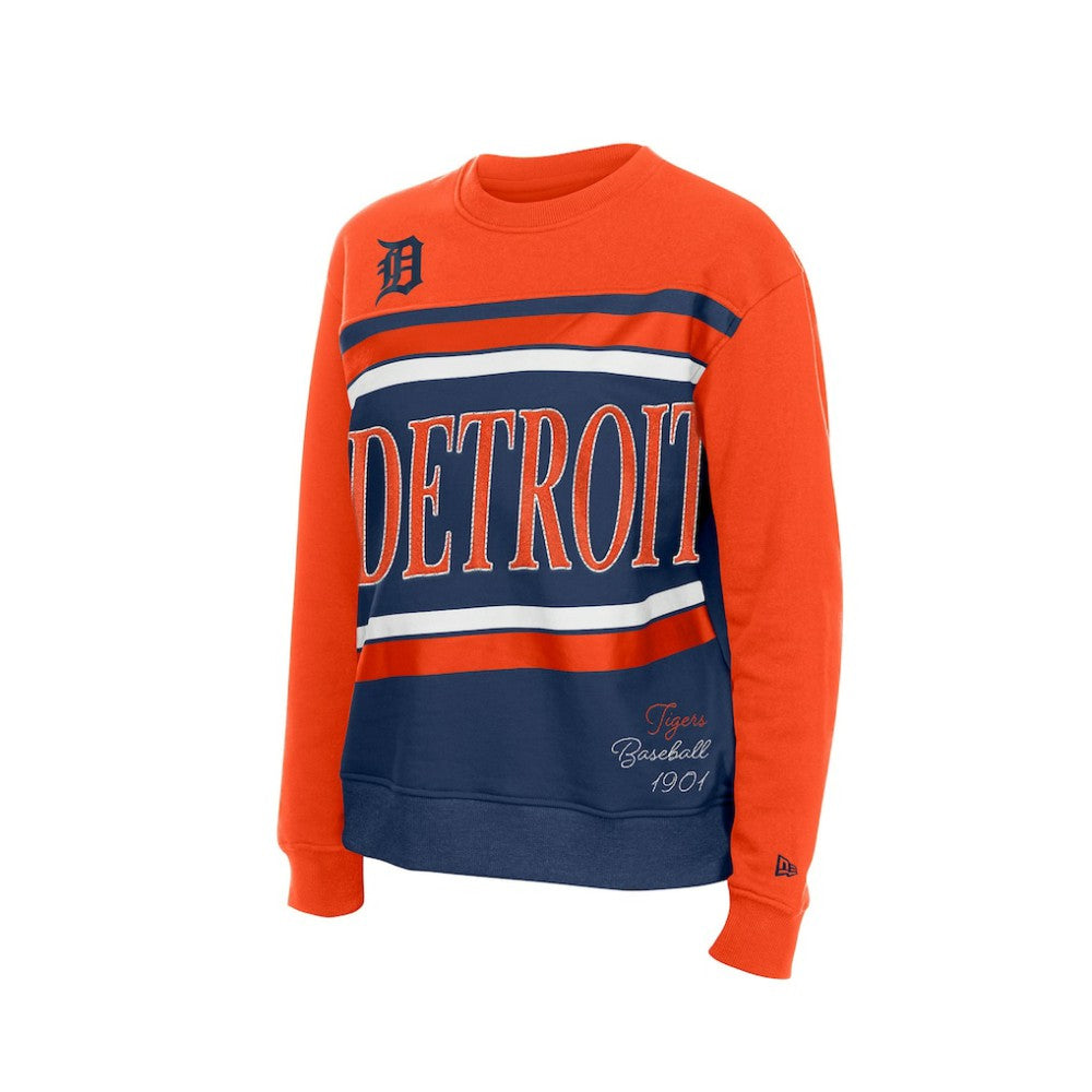 Detroit Tigers New Era Women's Gameday Fleece Sweatshirt - Navy/Orange Sweatshirts