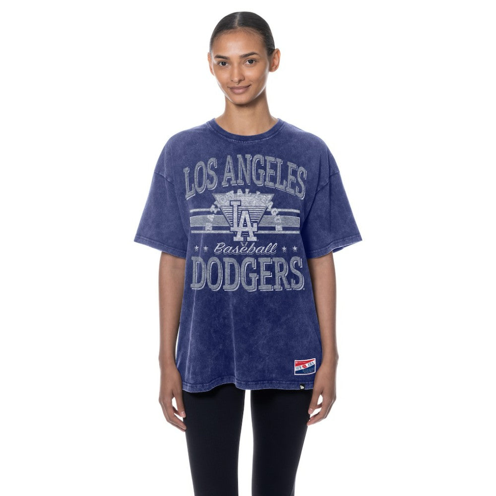 Los Angeles Dodgers New Era Women's Oversized Boyfriend T-Shirt - Blue T-shirts