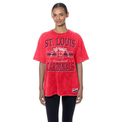 St. Louis Cardinals New Era Women's Oversized Boyfriend T-Shirt - Red T-shirts
