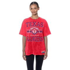 Texas Rangers New Era Women's Oversized Boyfriend T-Shirt - Red T-shirts
