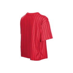 Cincinnati Reds New Era Women's Throwback Meshback Pinstripe Boxy T-Shirt - Red T-shirts