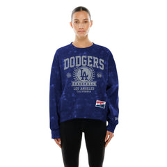 Los Angeles Dodgers New Era Women's Throwback Oversized Boxy Sweatshirt - Royal Sweatshirts