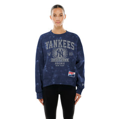 New York Yankees New Era Women's Throwback Oversized Boxy Sweatshirt - Navy Sweatshirts
