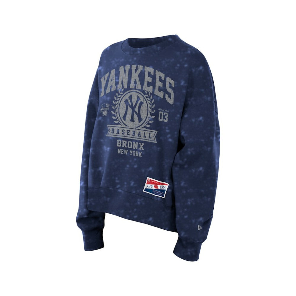 New York Yankees New Era Women's Throwback Oversized Boxy Sweatshirt - Navy Sweatshirts