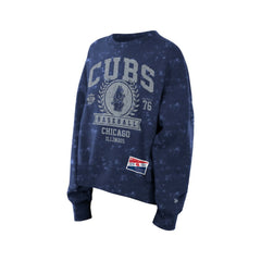Chicago Cubs New Era Women's Throwback Oversized Boxy Sweatshirt - Royal Sweatshirts