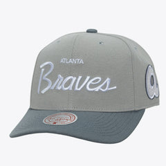Atlanta Braves Mitchell & Ness Cooperstown Thunderstorm Head Coach Pro-Crown Adjustable Hat - Gray Hats