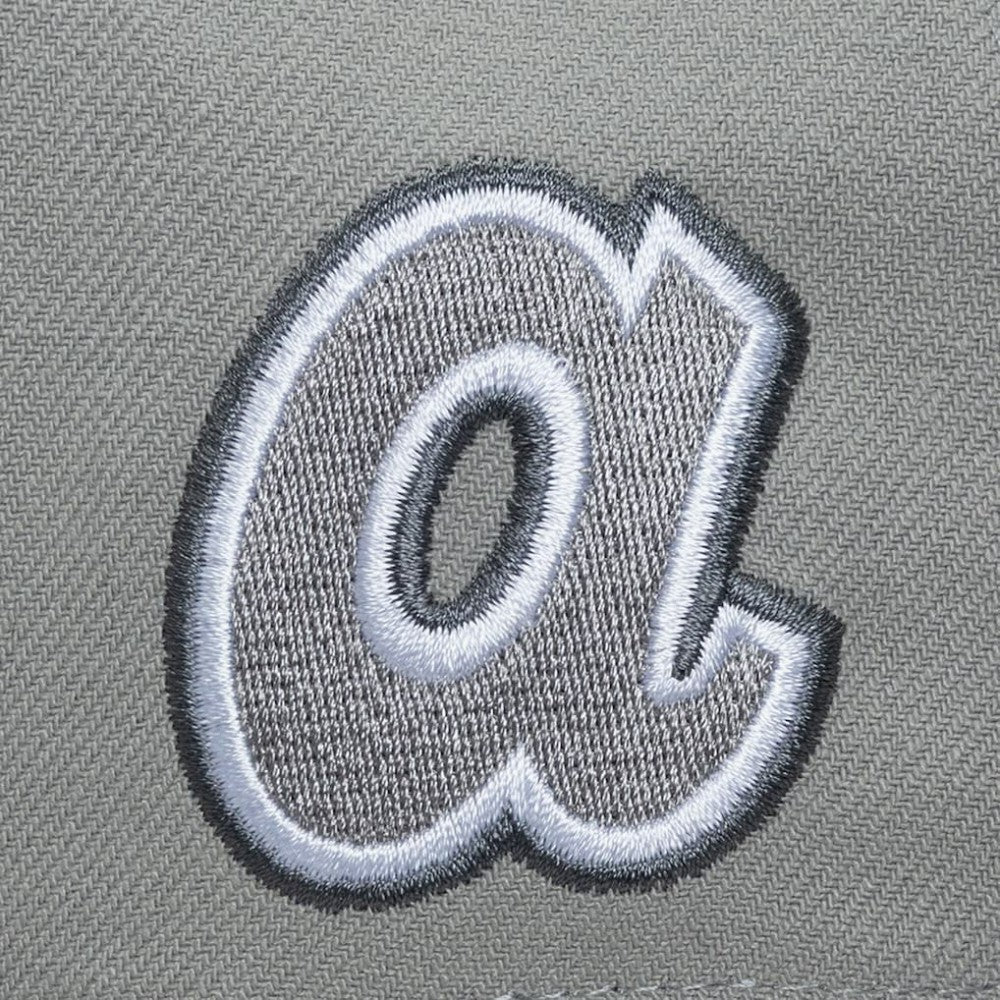 Atlanta Braves Mitchell & Ness Cooperstown Thunderstorm Head Coach Pro-Crown Adjustable Hat - Gray Hats