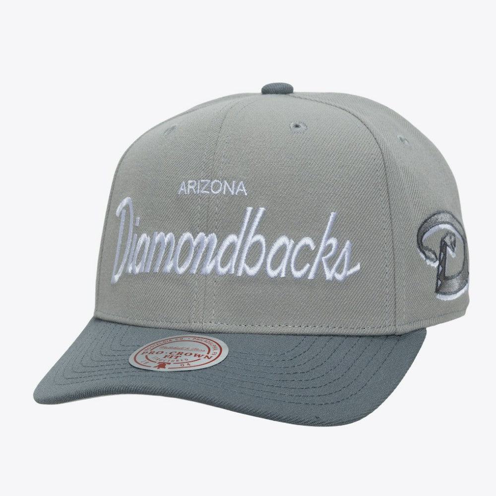 Arizona Diamondbacks Mitchell & Ness Cooperstown Thunderstorm Head Coach Pro-Crown Adjustable Hat - Gray Hats