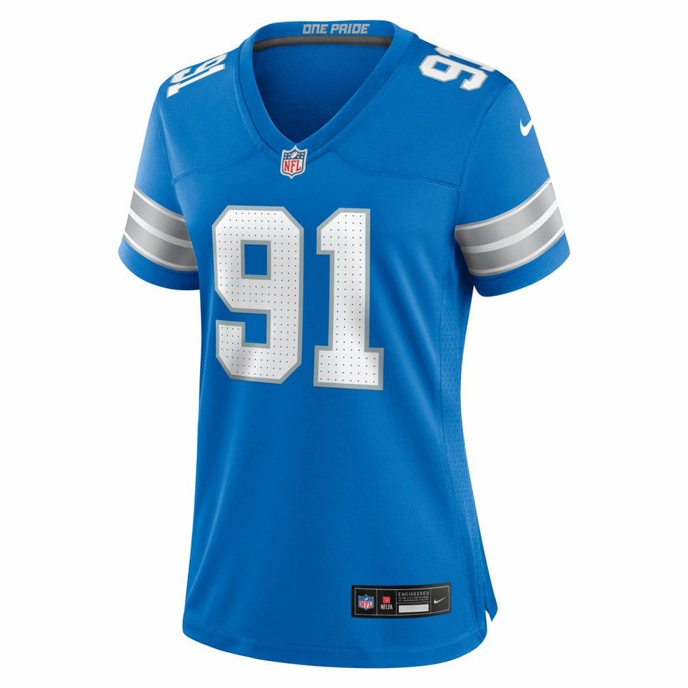 Tyleik Williams Detroit Lions Women's Team Game Jersey Blue