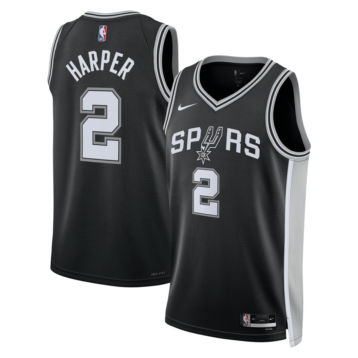 Dylan Harper San Antonio Spurs Unisex 2025 NBA Draft First Round Pick Swingman Jersey Icon Edition Black