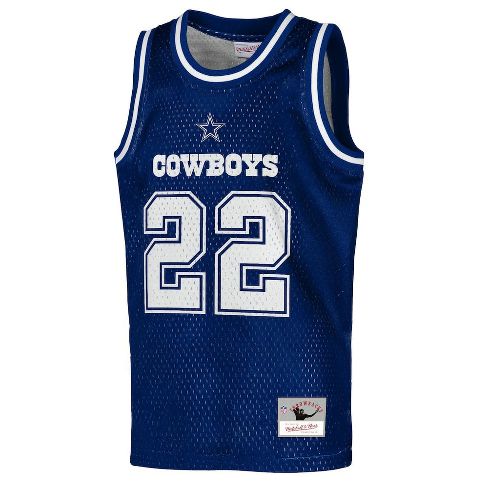 Emmitt Smith Dallas Cowboys Youth Retired Player NFL Basketball Fashion Jersey Navy