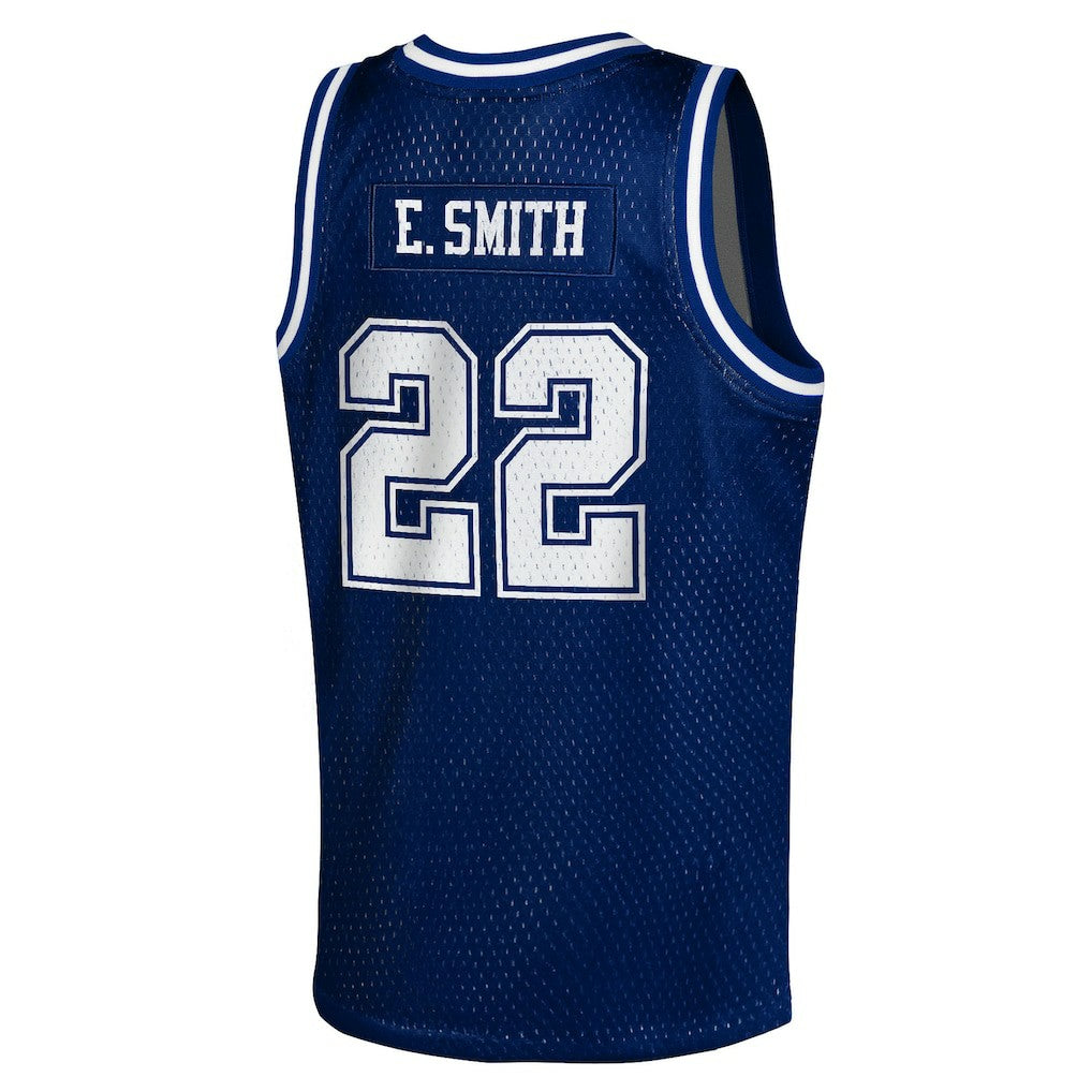 Emmitt Smith Dallas Cowboys Youth Retired Player NFL Basketball Fashion Jersey Navy