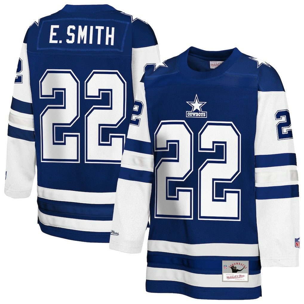 Emmitt Smith Dallas Cowboys Youth Hockey Fashion Jersey Navy