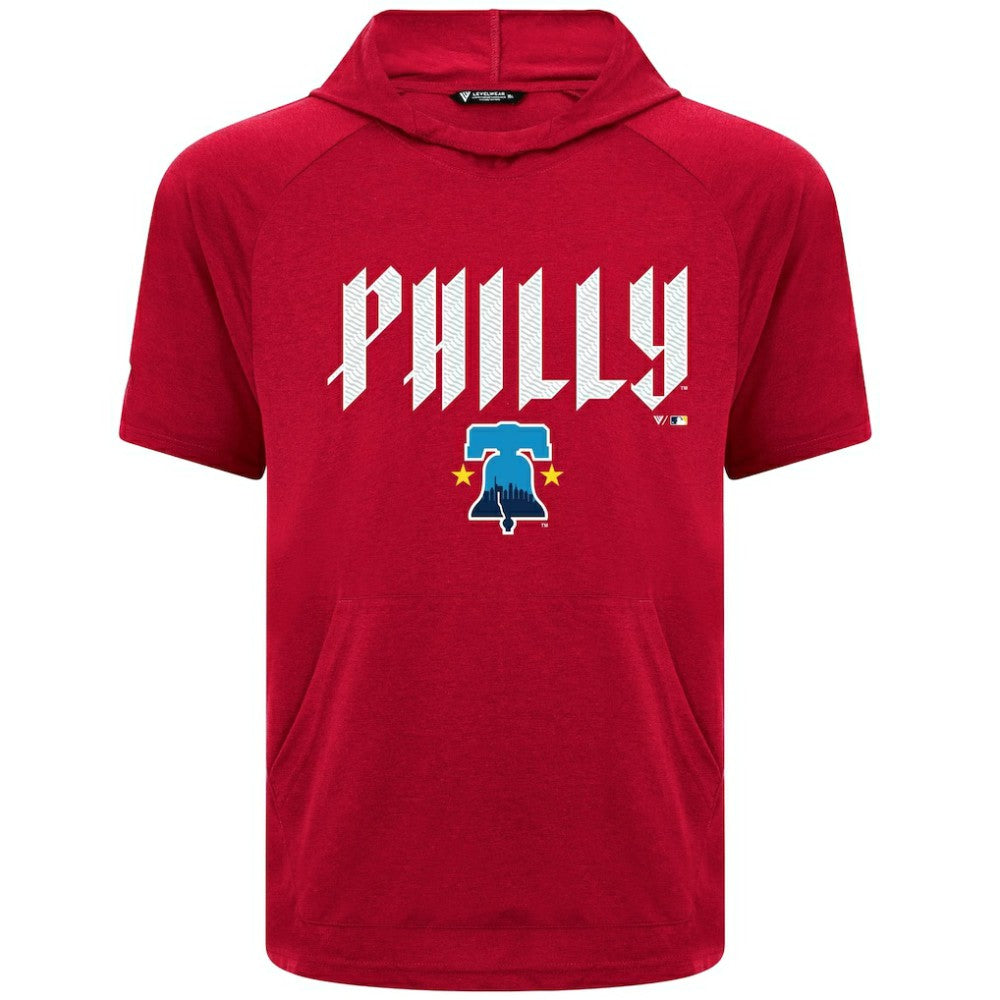 Philadelphia Phillies Levelwear City Connect Phase Back Plash Hoodie T-Shirt - Red Hoodies