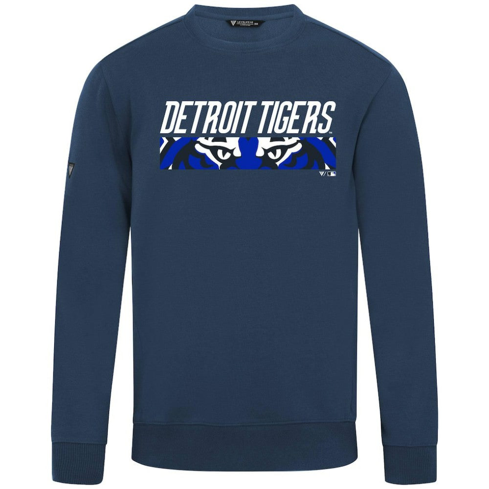Detroit Tigers Levelwear City Connect Zane Back Splash Sweatshirt - Navy Sweatshirts