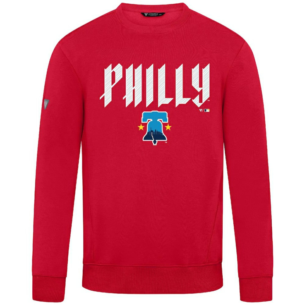 Philadelphia Phillies Levelwear City Connect Zane Back Splash Sweatshirt - Red Sweatshirts