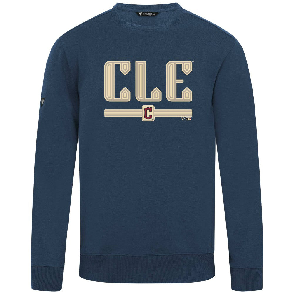 Cleveland Guardians Levelwear City Connect Zane Back Splash Sweatshirt - Navy Sweatshirts
