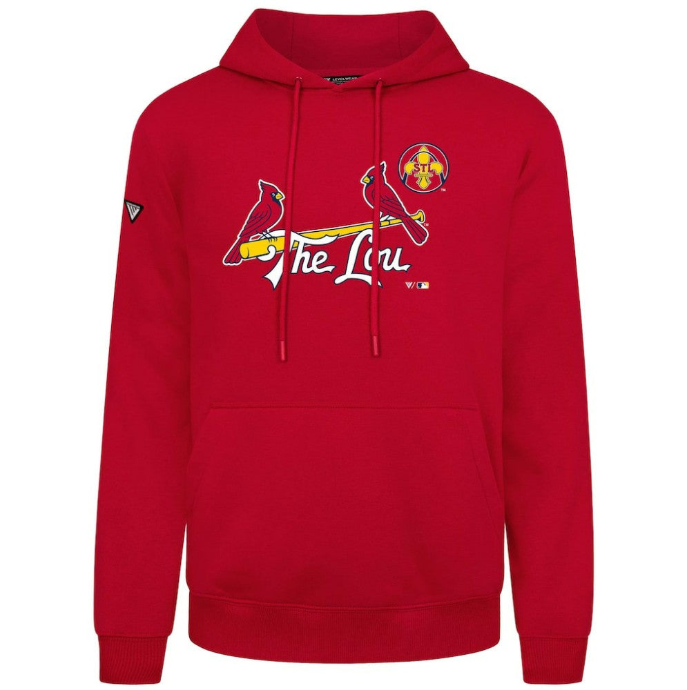 St. Louis Cardinals Levelwear City Connect Podium Core Logo Pullover Hoodie - Red Hoodies