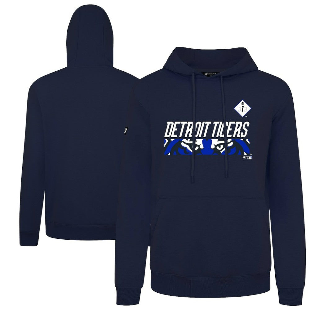 Detroit Tigers Levelwear City Connect Podium Core Logo Pullover Hoodie - Navy Hoodies