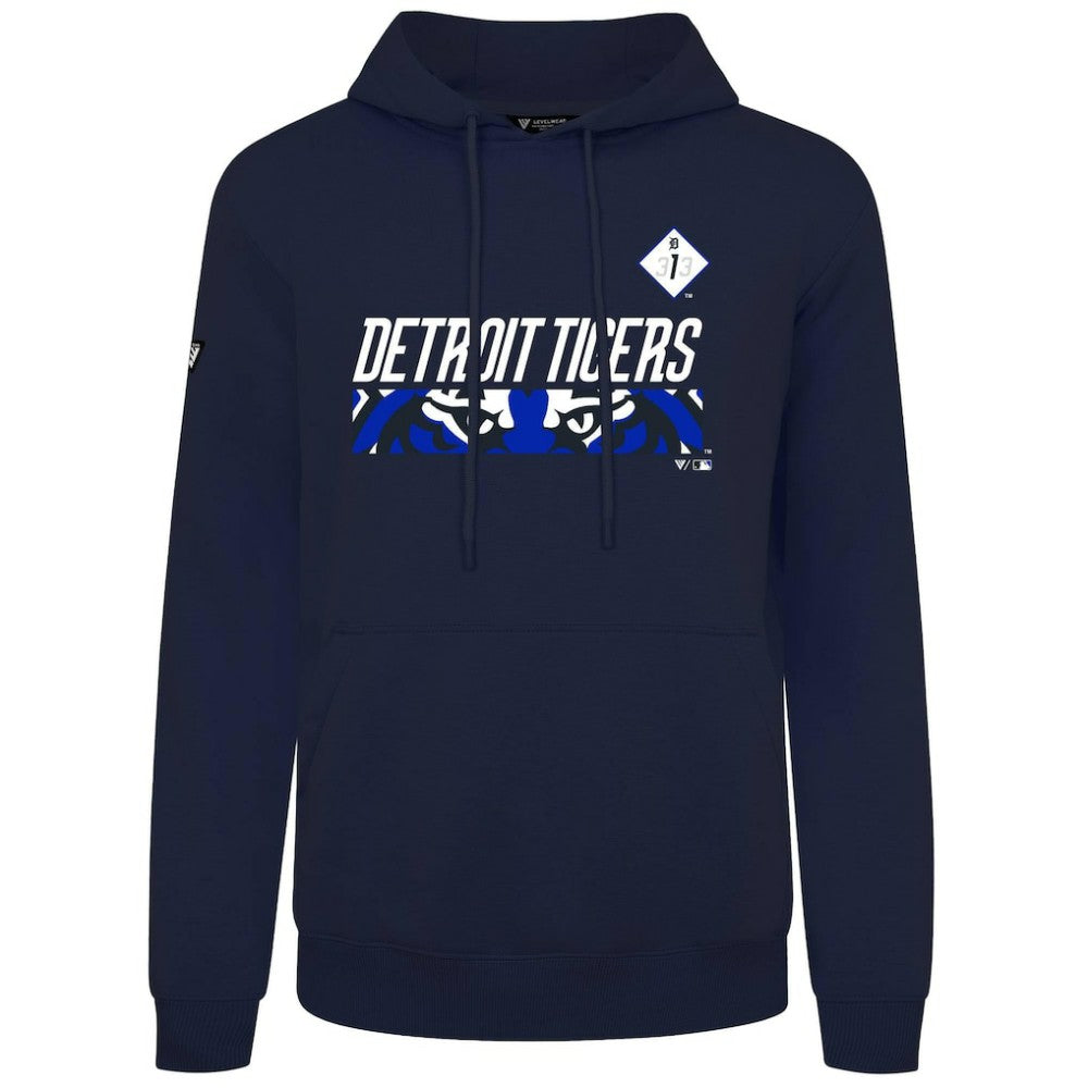 Detroit Tigers Levelwear City Connect Podium Core Logo Pullover Hoodie - Navy Hoodies