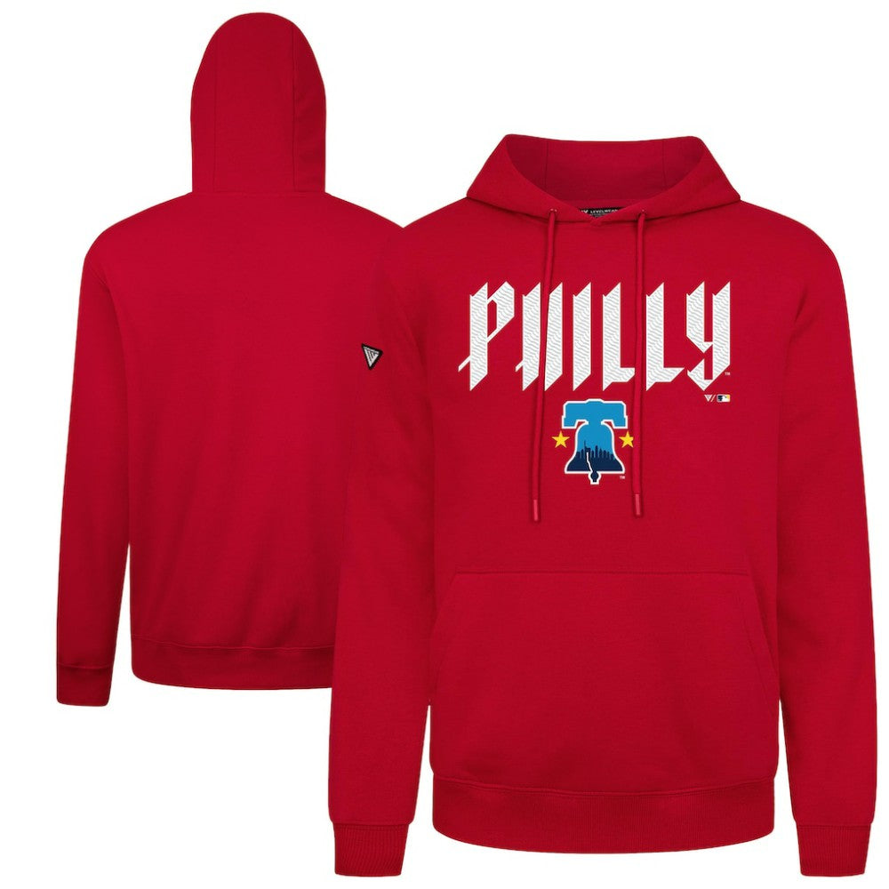 Philadelphia Phillies Levelwear City Connect Podium Back Splash Pullover Hoodie - Red Hoodies