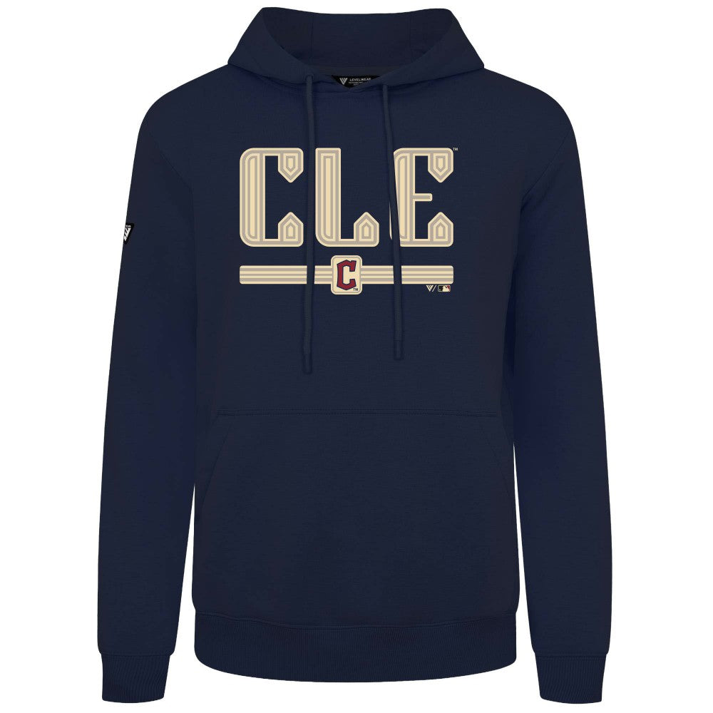 Cleveland Guardians Levelwear City Connect Podium Back Splash Pullover Hoodie - Navy Hoodies