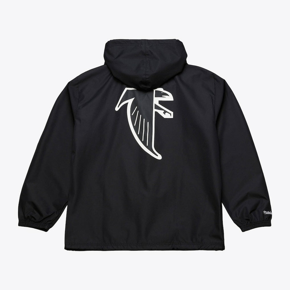 Atlanta Falcons Coaches Full-Snap Hooded Windbreaker Jacket Black