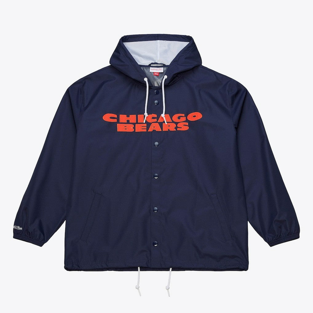 Chicago Bears Coaches Full-Snap Hooded Windbreaker Jacket Navy