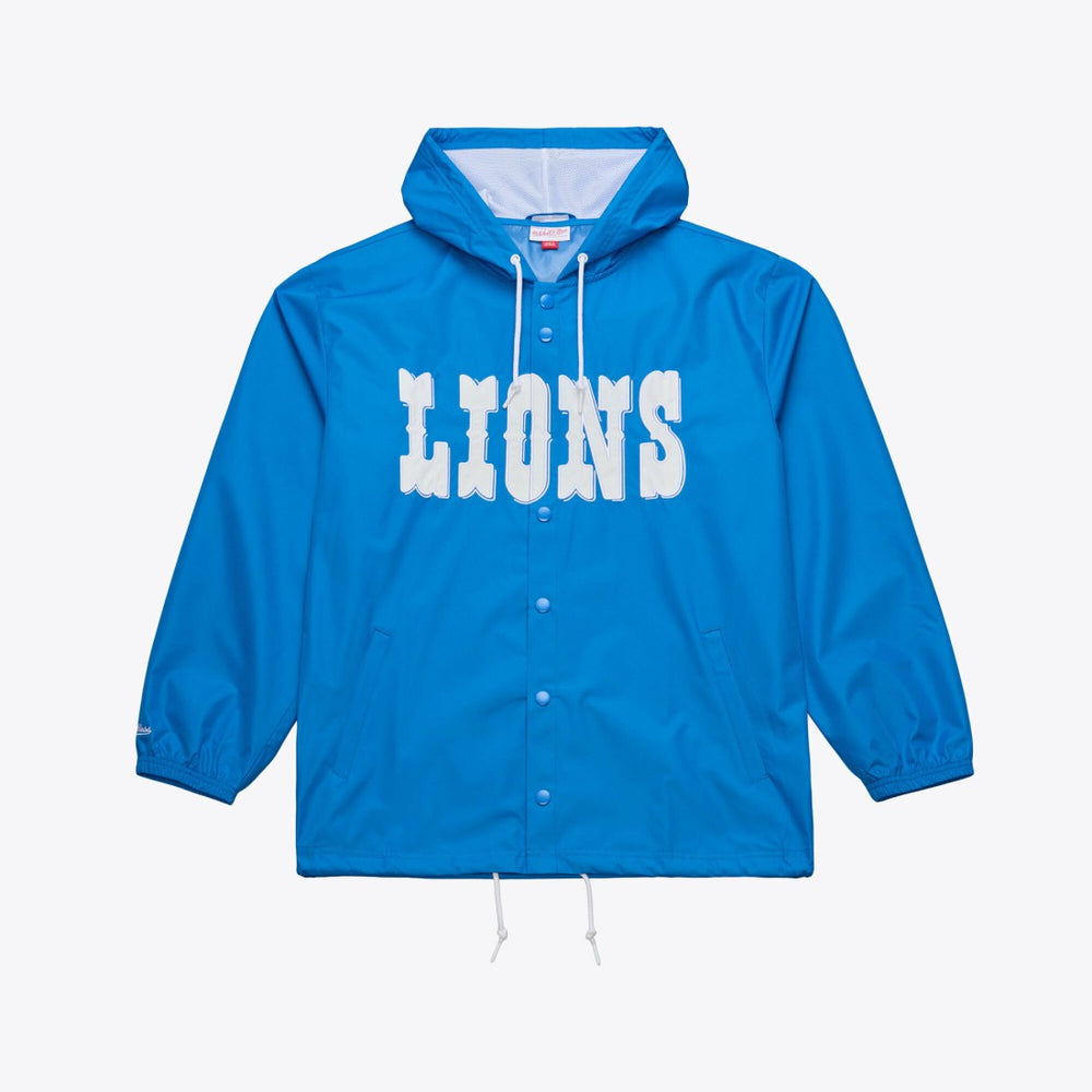 Detroit Lions Coaches Full-Snap Hooded Windbreaker Jacket Blue