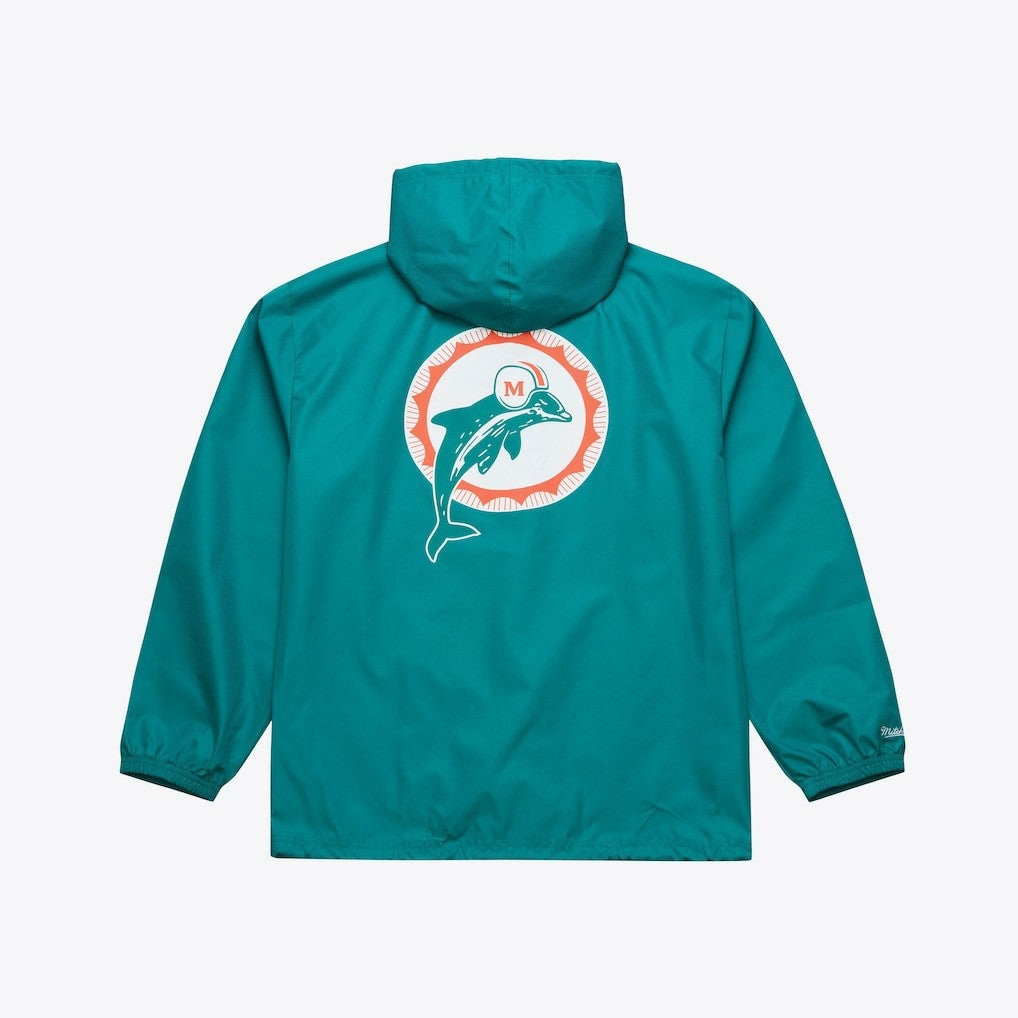 Miami Dolphins Coaches Full-Snap Hooded Windbreaker Jacket Aqua