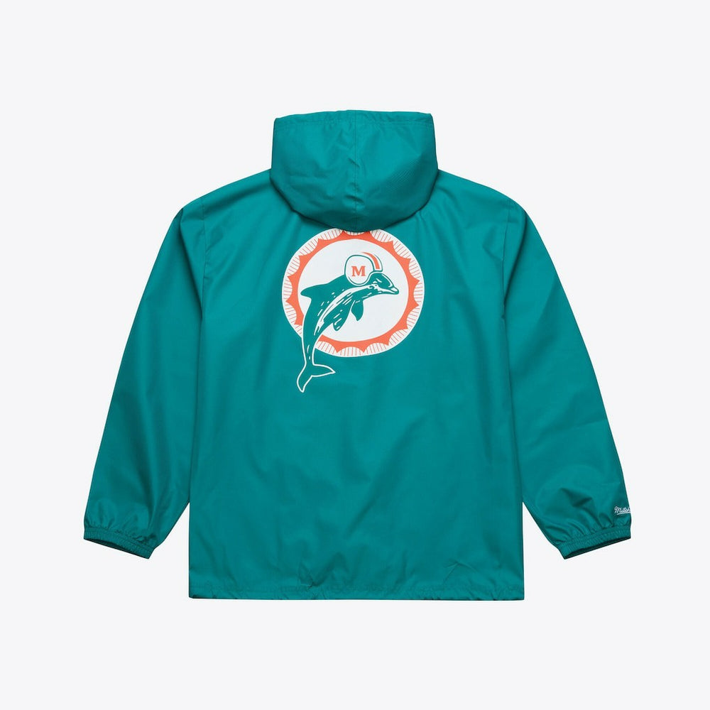 Miami Dolphins Coaches Full-Snap Hooded Windbreaker Jacket Aqua