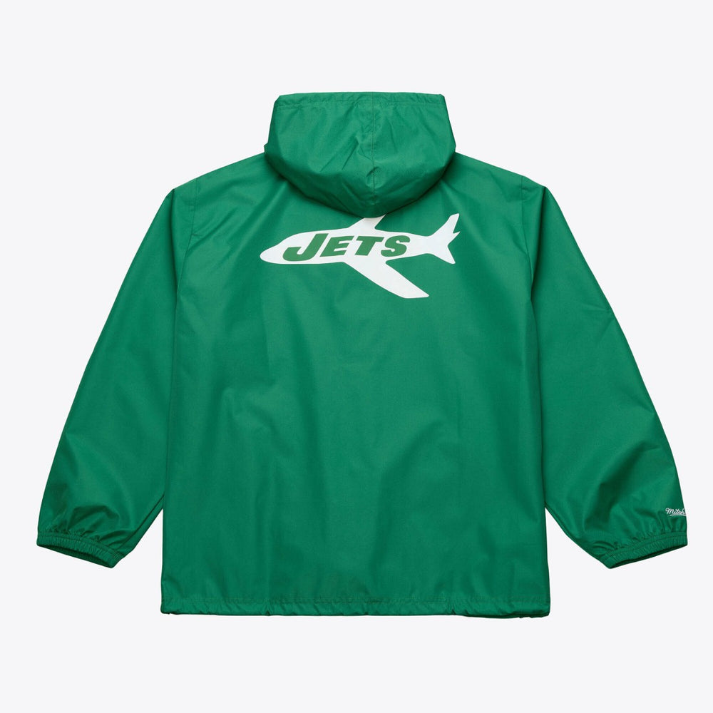 New York Jets Coaches Full-Snap Hooded Windbreaker Jacket Green