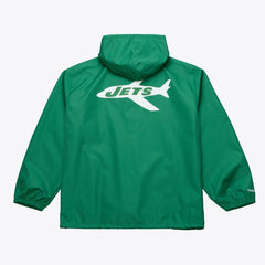 New York Jets Coaches Full-Snap Hooded Windbreaker Jacket Green