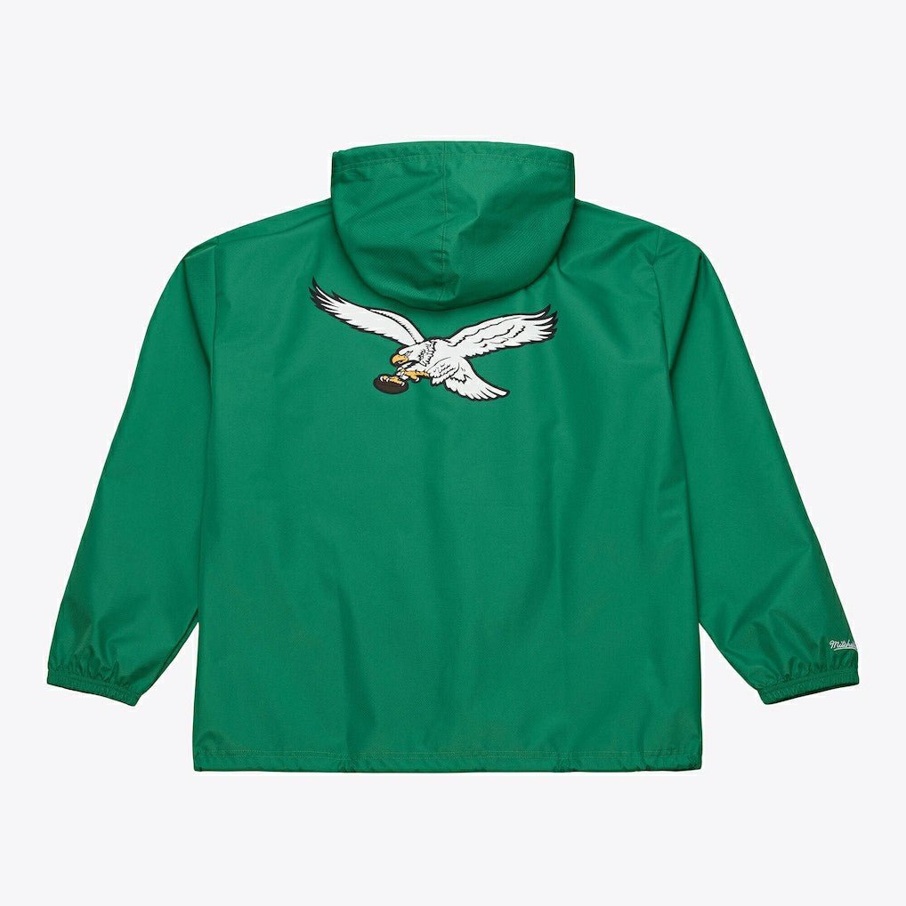 Philadelphia Eagles Coaches Full-Snap Hooded Windbreaker Jacket Kelly Green
