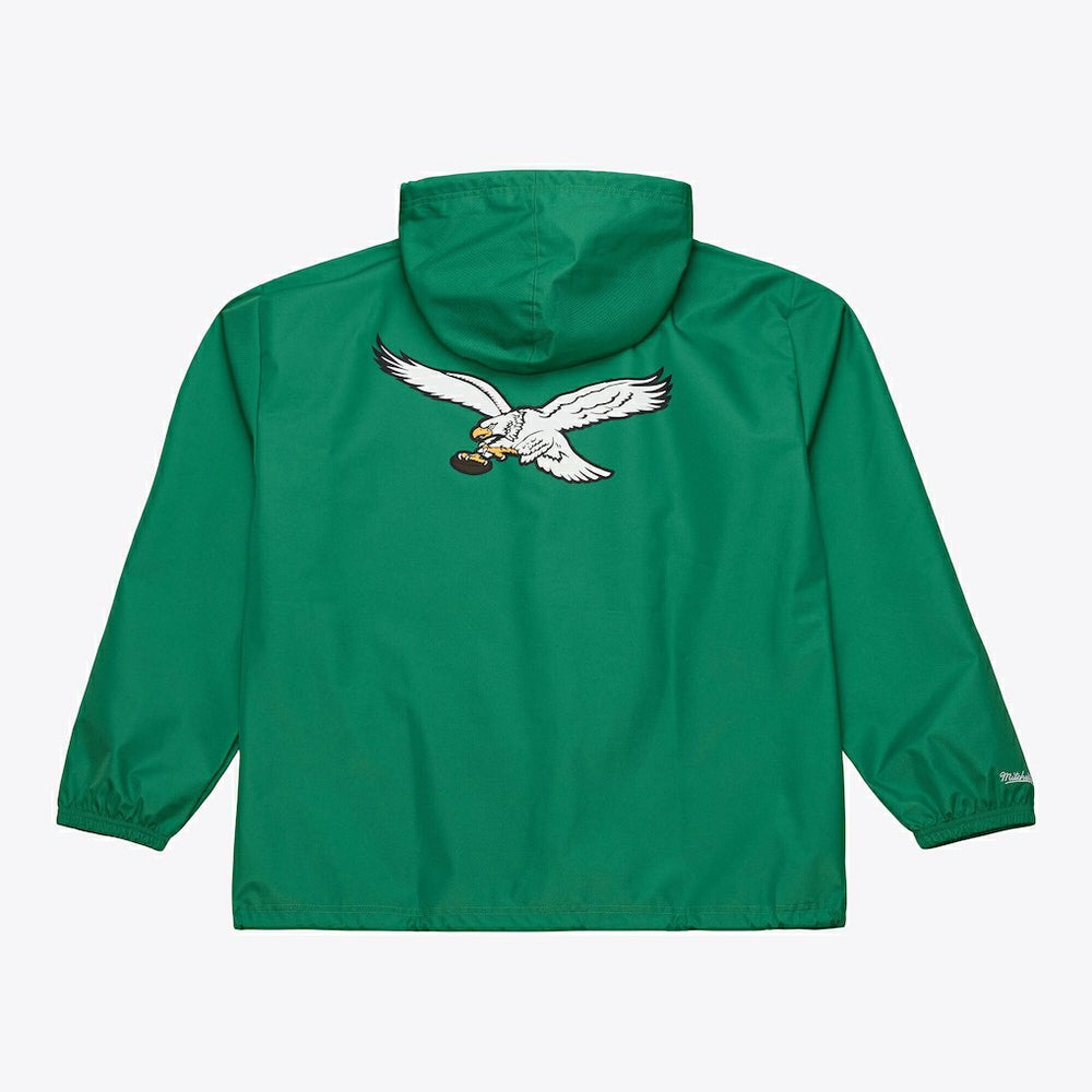 Philadelphia Eagles Coaches Full-Snap Hooded Windbreaker Jacket Kelly Green