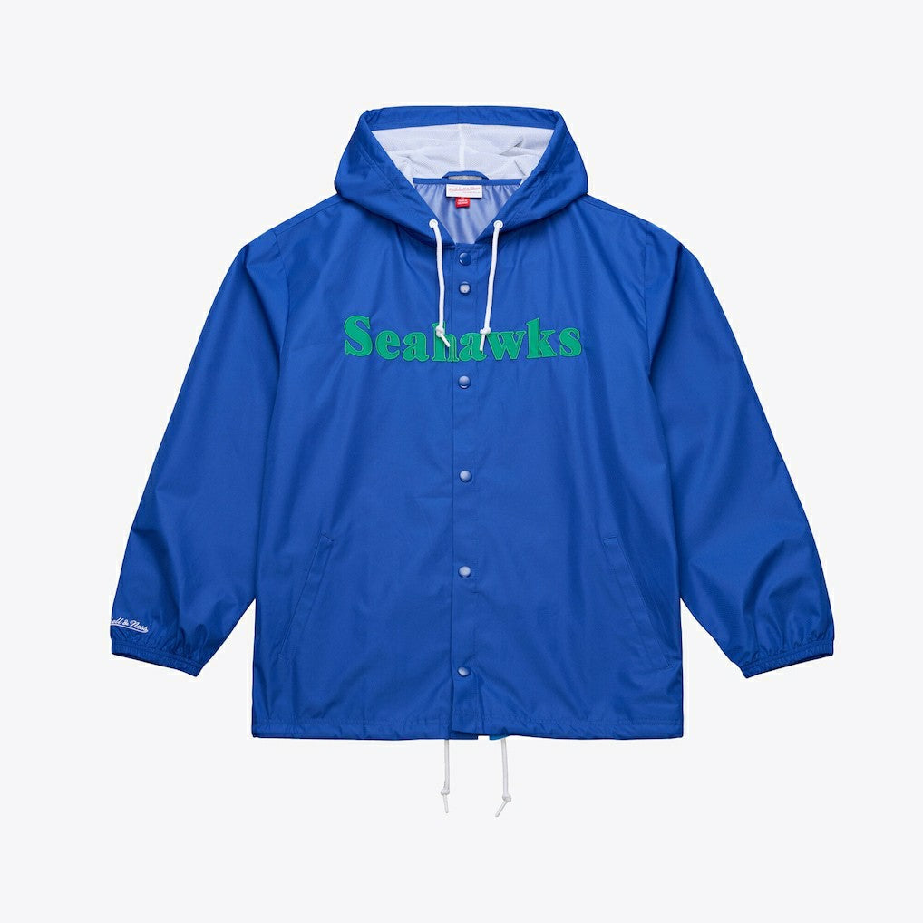 Seattle Seahawks Coaches Full-Snap Hooded Windbreaker Jacket Royal